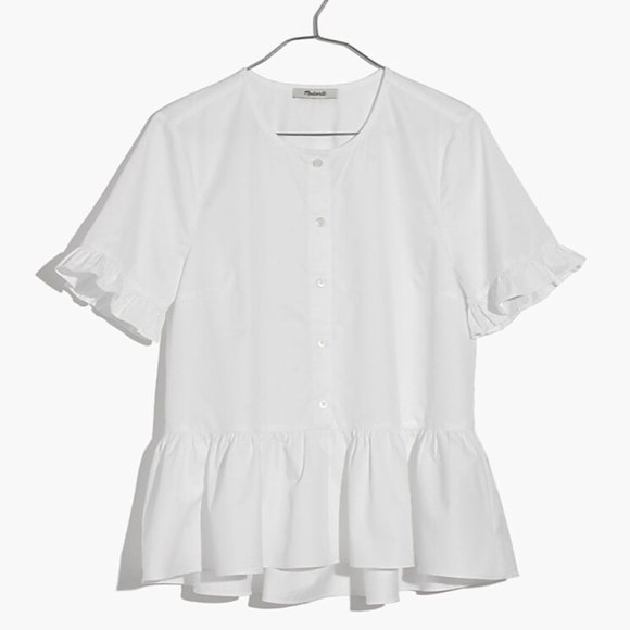 Madewell Studio Ruffle-Hem Top - Picture 1 of 5
